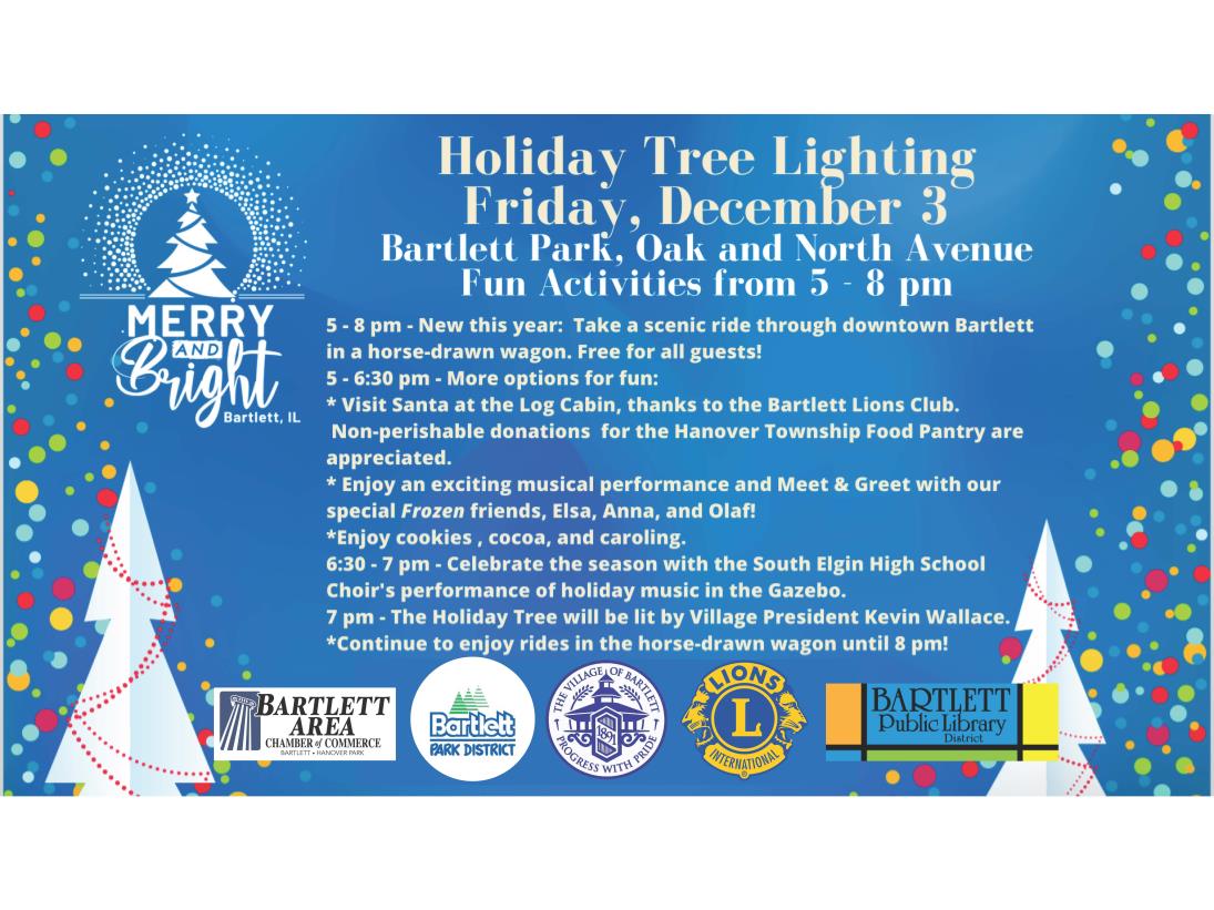 Holiday Tree Lighting 2021 with white logo