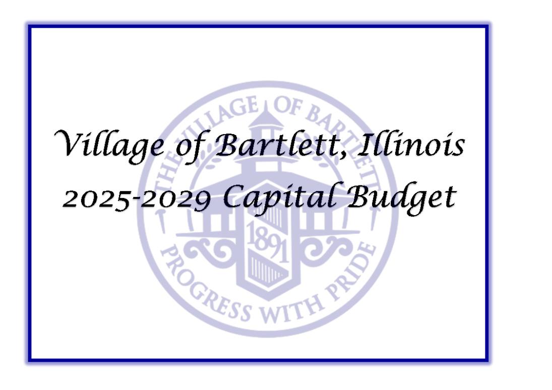 2025-2029 Capital Budget cover